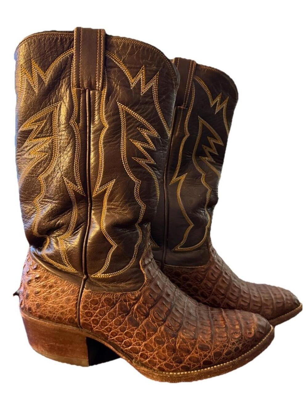 Men's Caiman Crocodile Western Cowboy Boots Custom Size 9